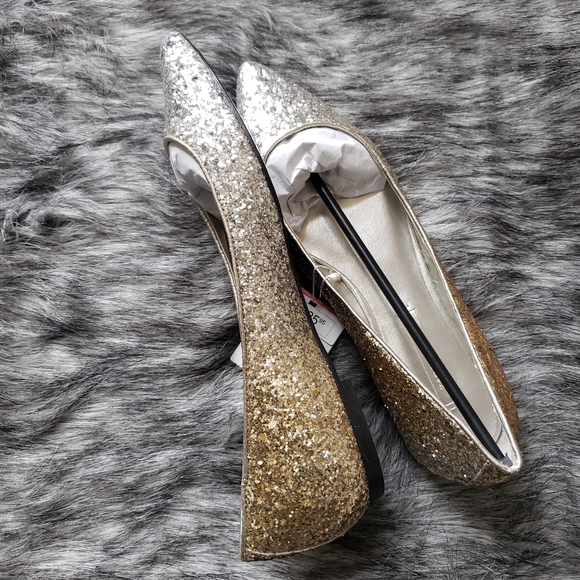 Zara Gold Ombre' Glitter Flats - Picture 6 of 7